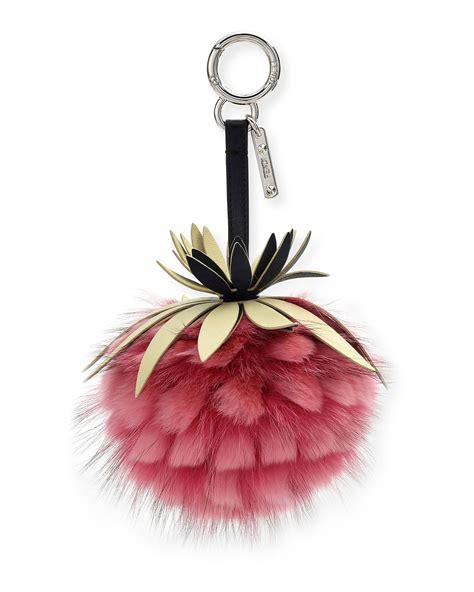 Fendi Ananas Mink Fruit Charm for Handbag 